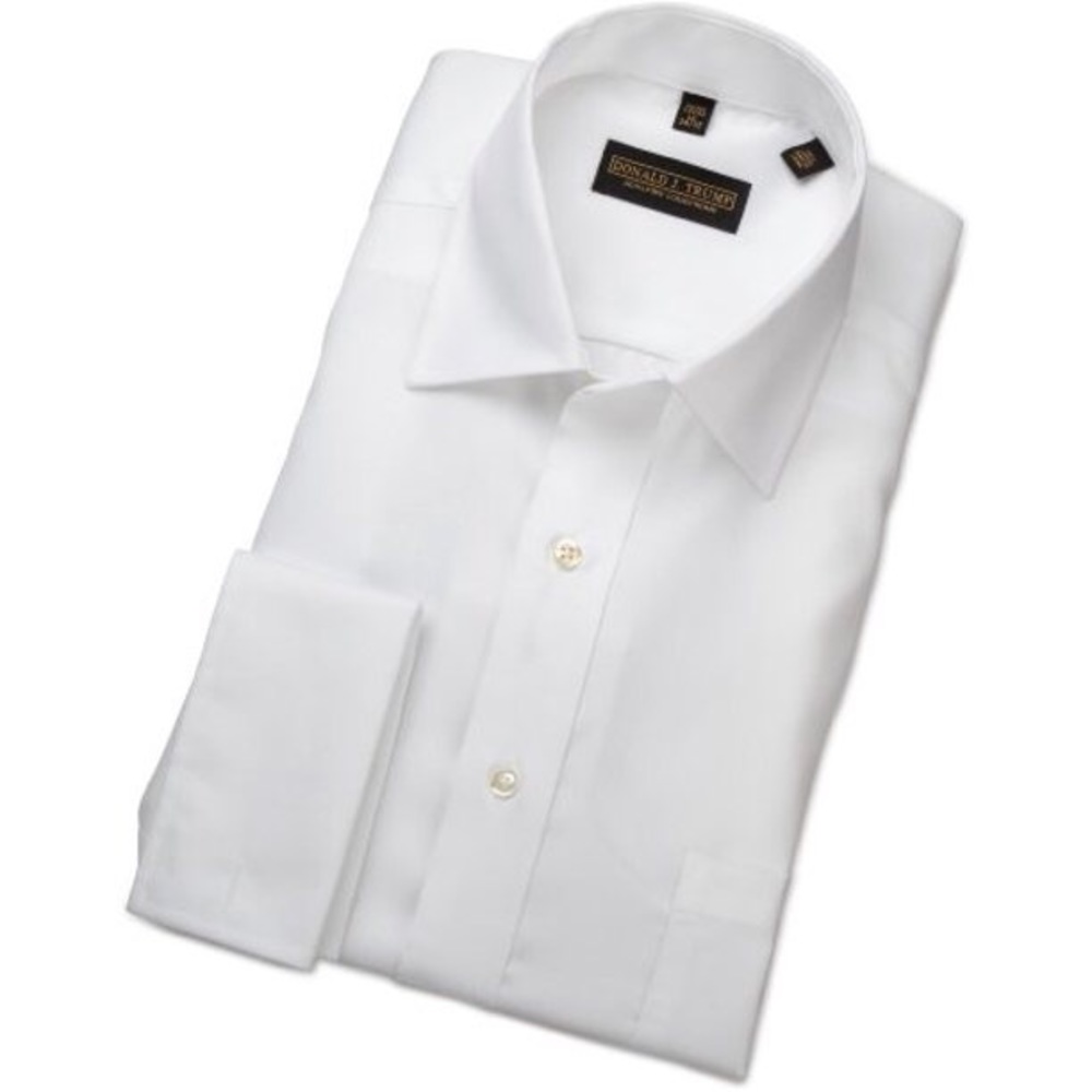 Donald J. Trump Dress Shirt White Collection Mens Size 17.5 34/35